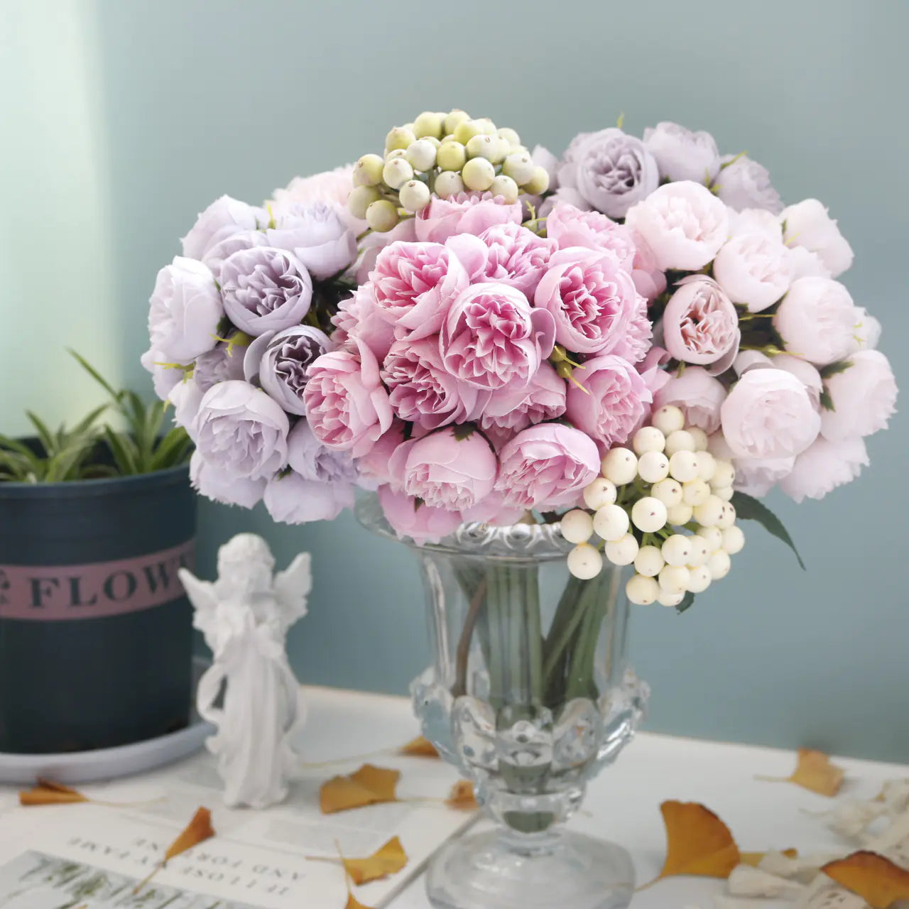 Style Loft Collection 27-Piece Silk Tea Rose Bouquet