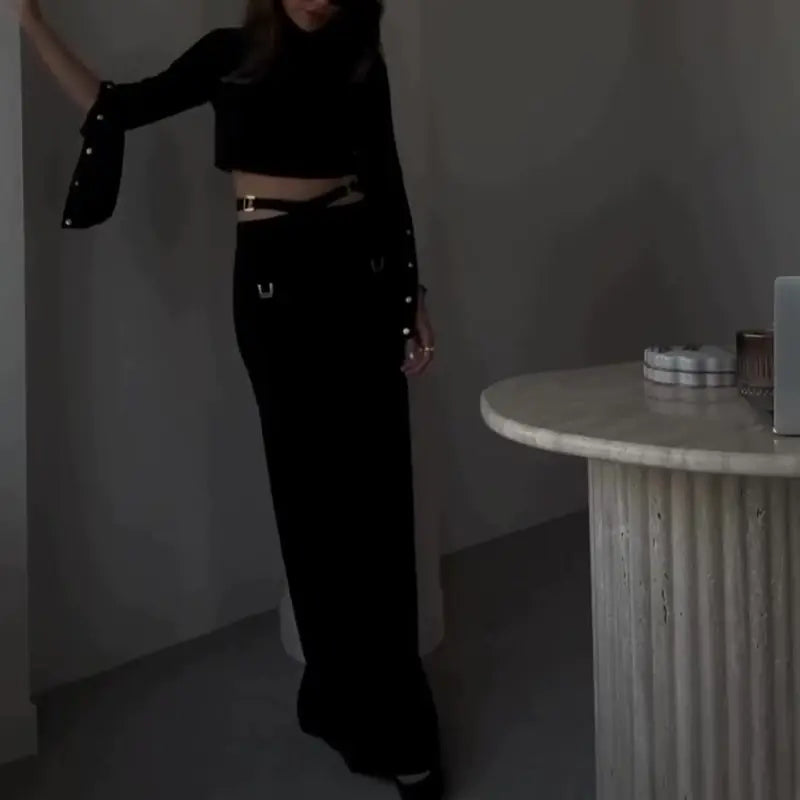 Style Loft Collection True in Brooklyn Crop Top and High-Waist Pants Set