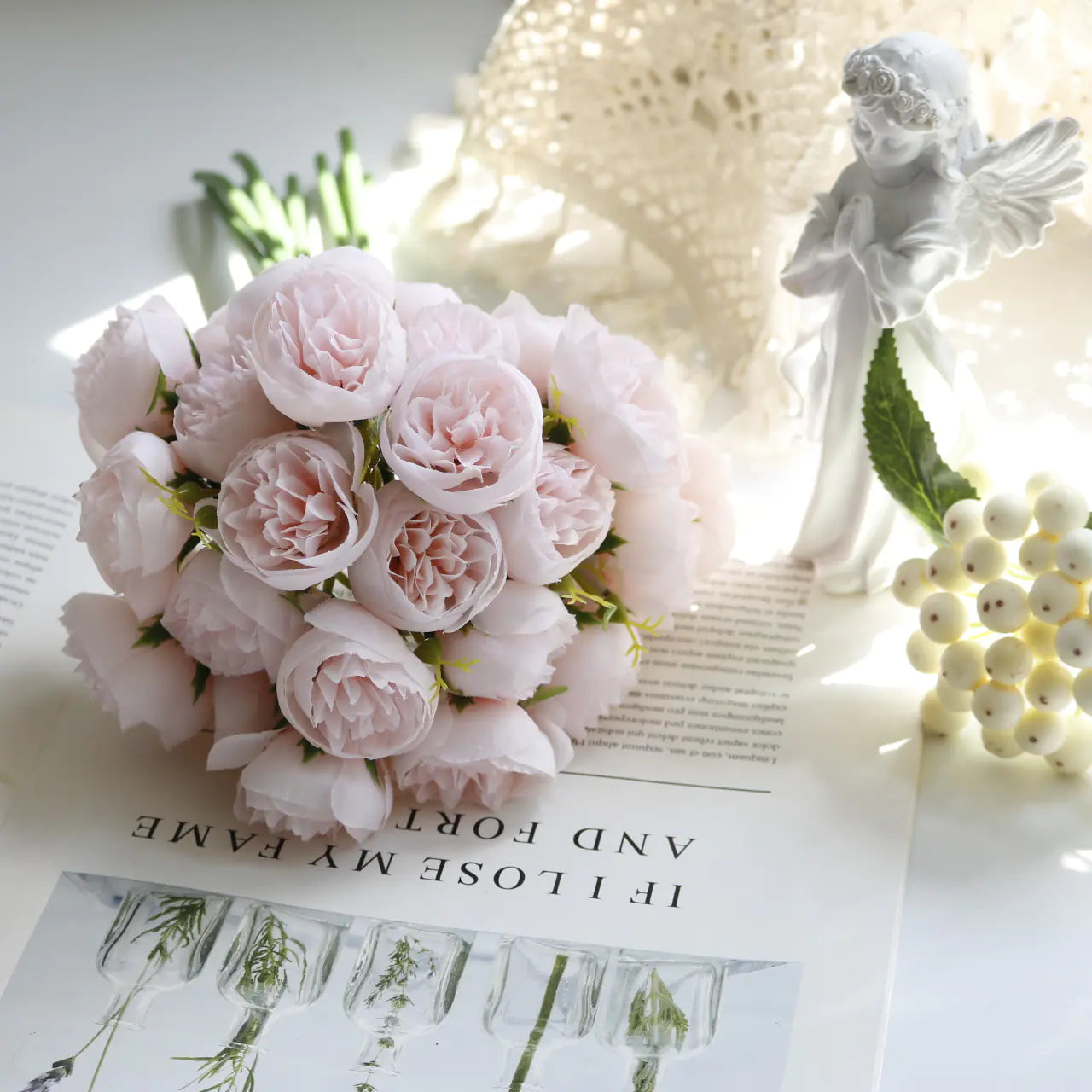 Style Loft Collection 27-Piece Silk Tea Rose Bouquet