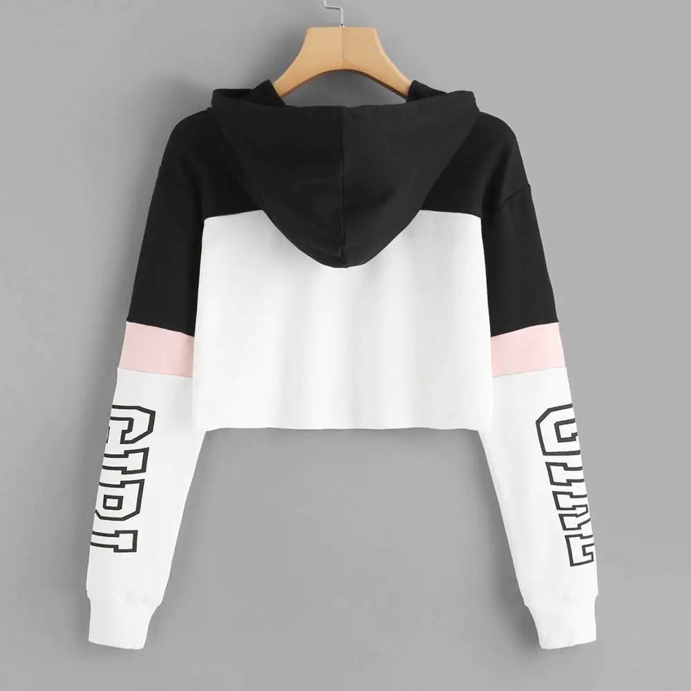 Style Loft Collection Girl Season Crop Top Hoodie Sweatshirt for Women