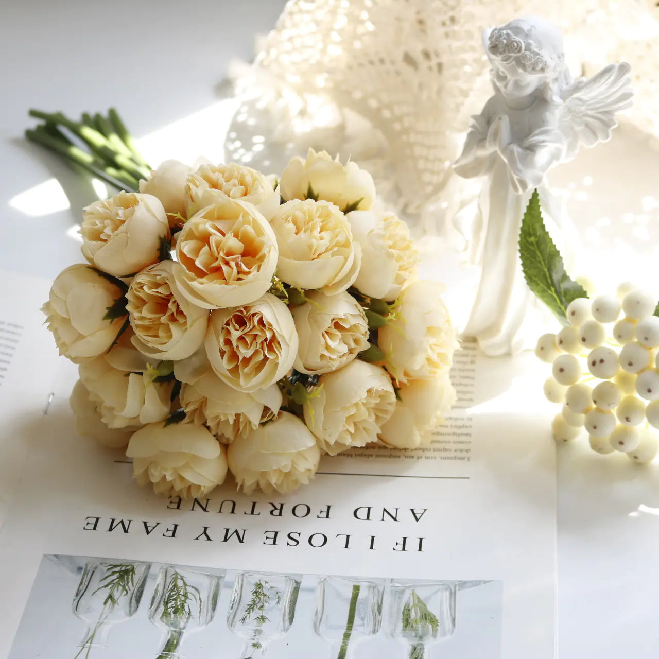 Style Loft Collection 27-Piece Silk Tea Rose Bouquet