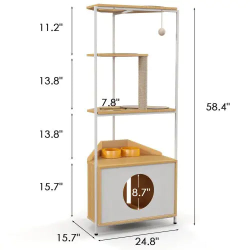 Style Loft Collection Feline Corner Funhouse with Feeder & Climber
