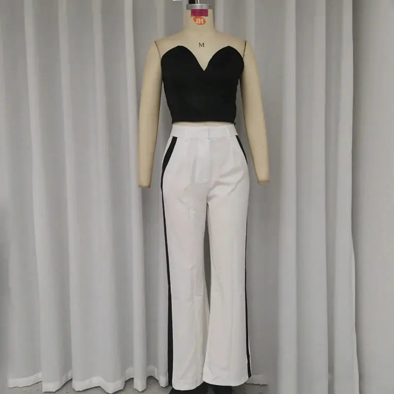 Style Loft Collection Heart On My Sleeveless Crop Top and High-Waist Pants Set