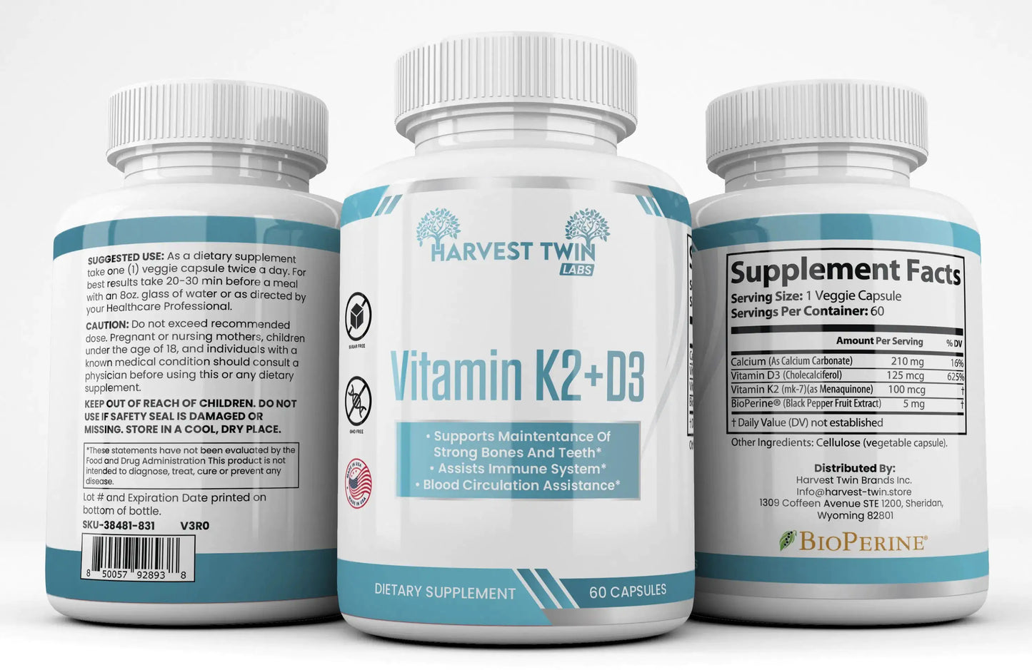 Style Loft Collection Vitamin K2 and D3 for Bones and Teeth, Immunity, and Blood Circulation