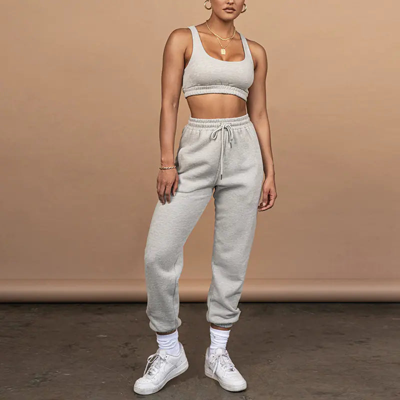 Style Loft Collection Catch Me In The Mall Crop Top and Drawstring Pants Set