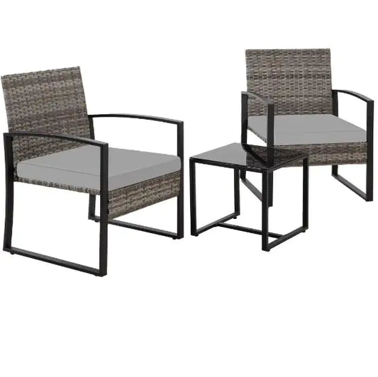 Style Loft Collection 3-Piece Grey Rattan Outdoor Set