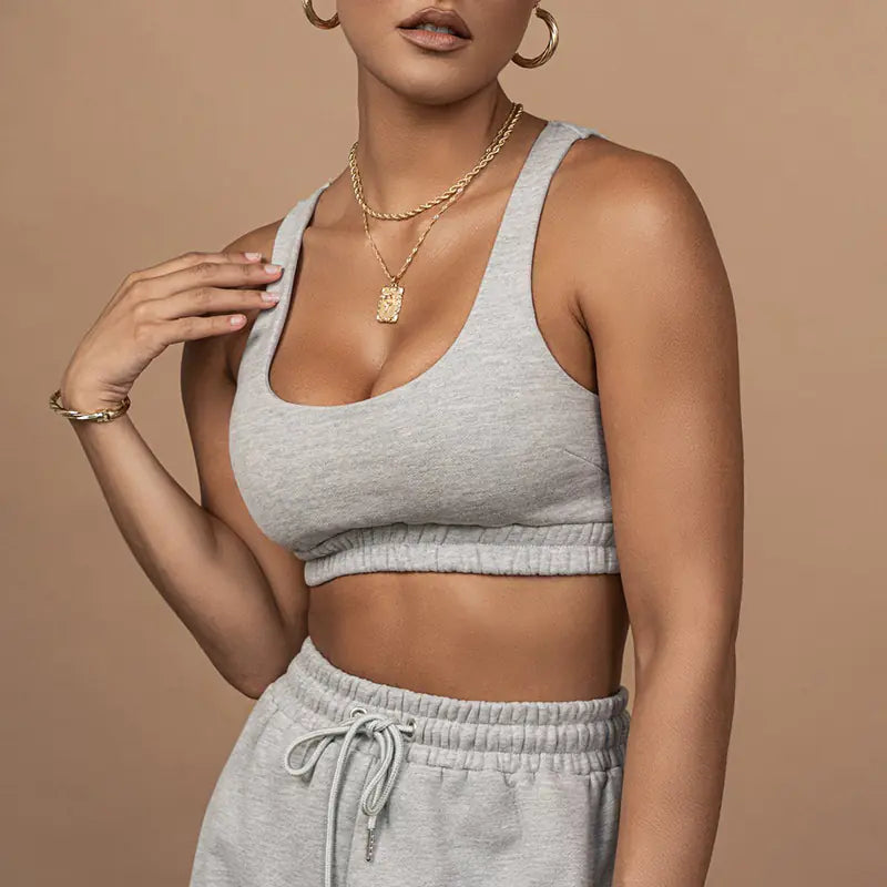 Style Loft Collection Catch Me In The Mall Crop Top and Drawstring Pants Set