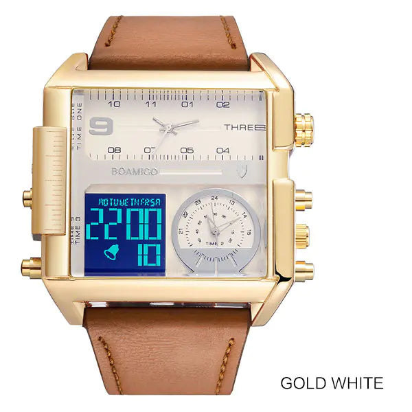 Style Loft Collection TempoLusso Triple Zone LED Leather Watch