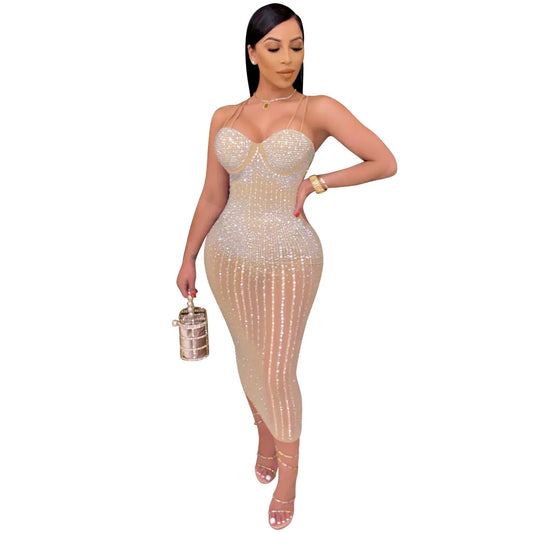 Style Loft Collection See-through Rhinestone Strap Dress