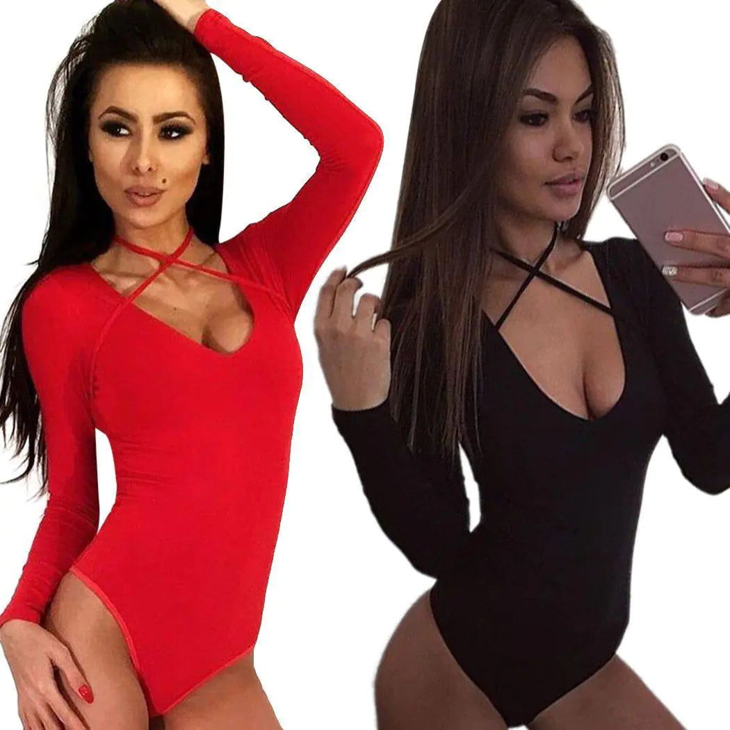 Style Loft Collection Cross Neck Slim Fit Bodysuit