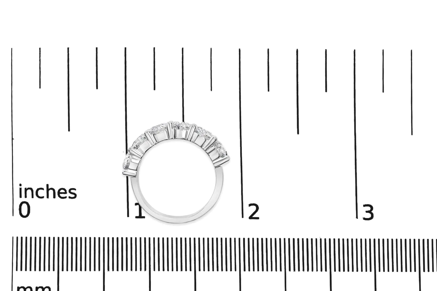 Style Loft Collection Band Ring 14K White Gold 3.0 Ctw Lab-Grown Diamond Shared Prong Set 6 Stone (G-H Color, VS2-SI1 Clarity)