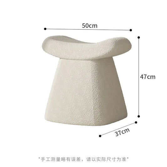 Style Loft Collection Plush Cashmere and Solid Wood Minimalist's Dream Vanity Stool
