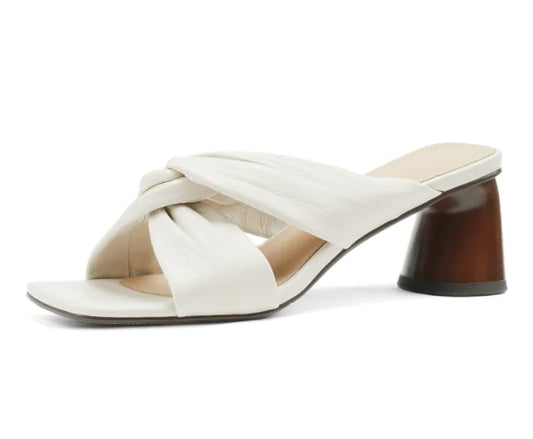 Style Loft Collection Cross Pleated Sheepskin Sandals