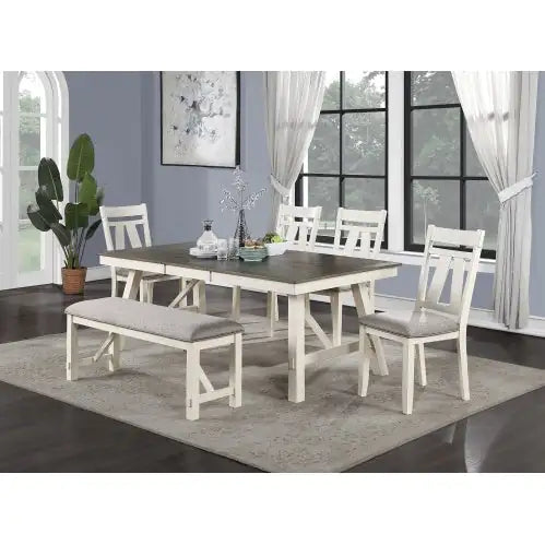 Style Loft Collection Elegant Farmhouse Dining Room Set & Cushioned Bench