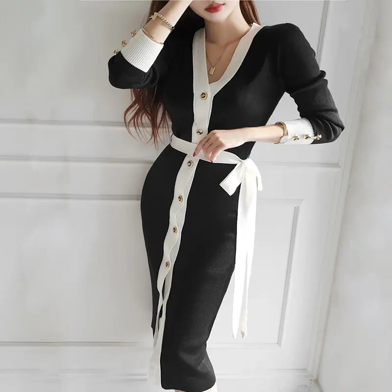 Style Loft Collection Summer in San Juan Executive-Fit Knitted Button Dress
