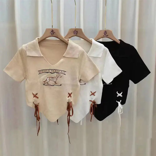 Style Loft Collection Slim Patchwork Crop Top