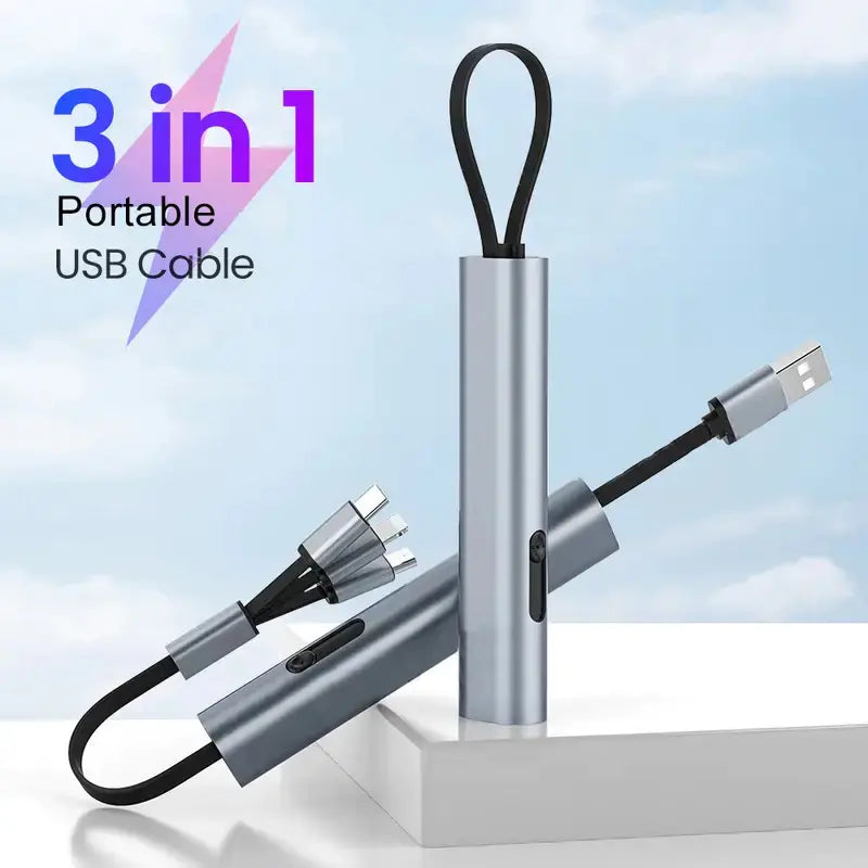 Style Loft Collection DigitalLoft FlexiCharge 3-in-1 Telescopic Cable