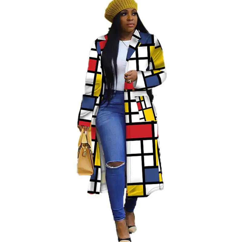 (.12) Style Loft Collection Long Sleeve African Trench Coat