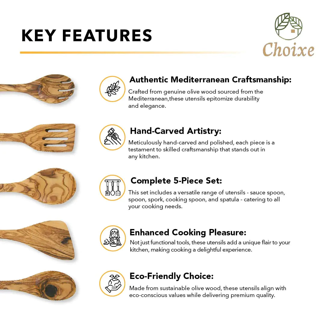 Style Loft Collection 5 Piece Olive Wood Kitchen Servers Set