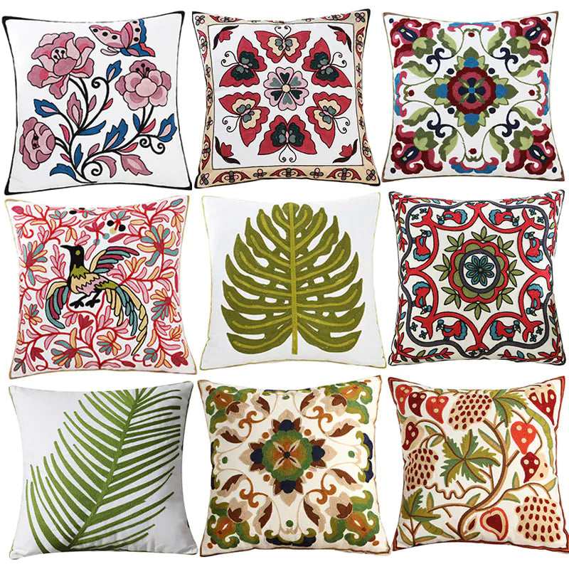 Style Loft Collection Embroidered Floral Cushion Covers