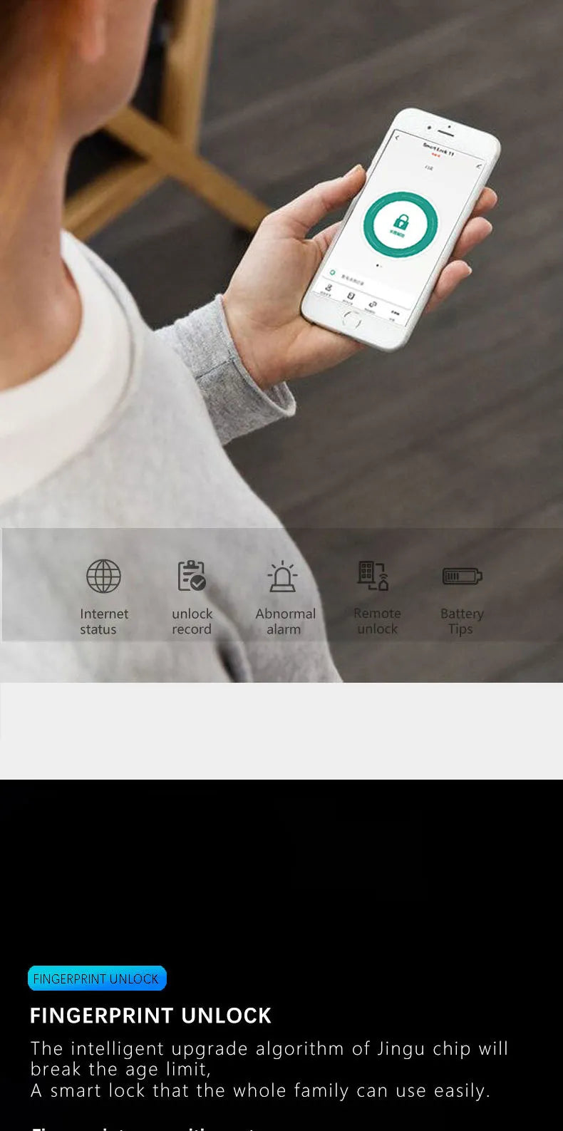 Style Loft Collection CyberSecure Smart Wifi, Bluetooth, and Fingerprint Door Lock