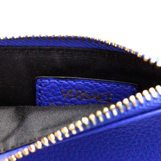 Style Loft Collection x Versace Virtus Royal Blue Slim Leather Card Case Wallet