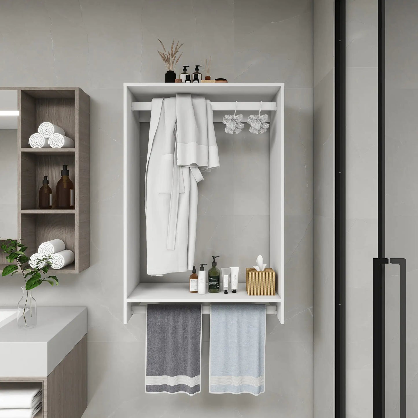 Style Loft Collection DIY Wooden Closet Organizer System with 2 Hanging Rods