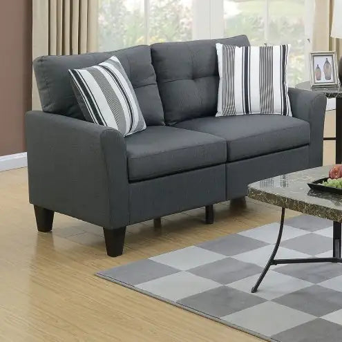 Style Loft Collection Solid Pine Charcoal 2pc Living Room Furniture Set