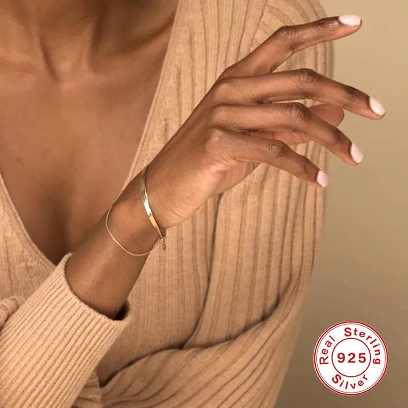Style Loft Collection Platinum or Gold Herringbone Bracelet