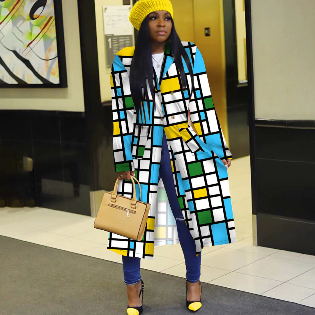 (.12) Style Loft Collection Long Sleeve African Trench Coat
