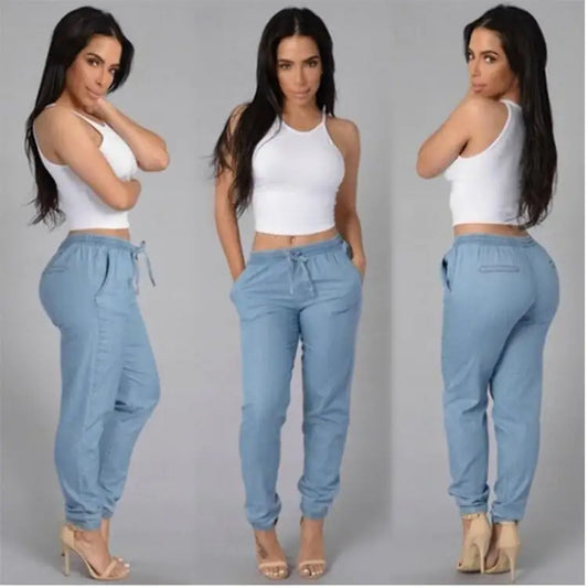 Style Loft Collection Solid Color Drawstring Denim Jeans