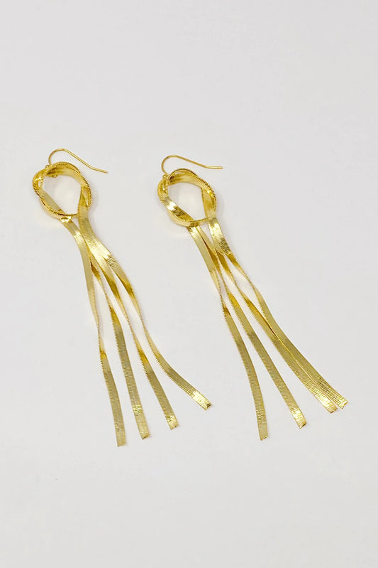 Style Loft Collection 18kt Herringbone Chain Drop Earrings
