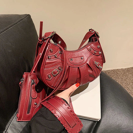 Style Loft Collection Rivet Locomotive Shoulder Bag