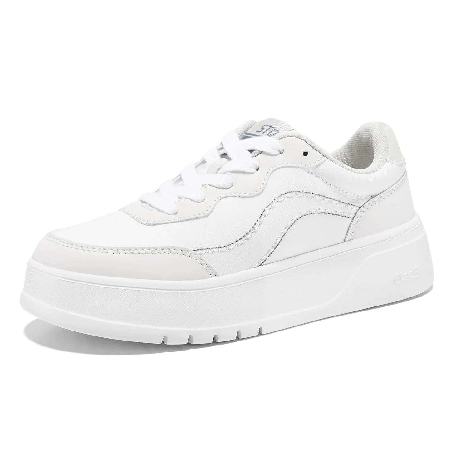 Style Loft Collection STQ Platform Sneakers for Women, White on White