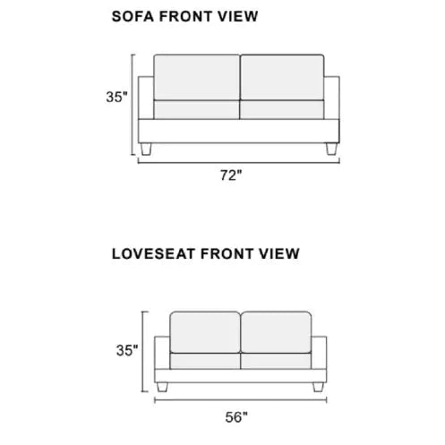 Style Loft Collection 2pc Tufted Vegan Leather Living Room Sofa Set