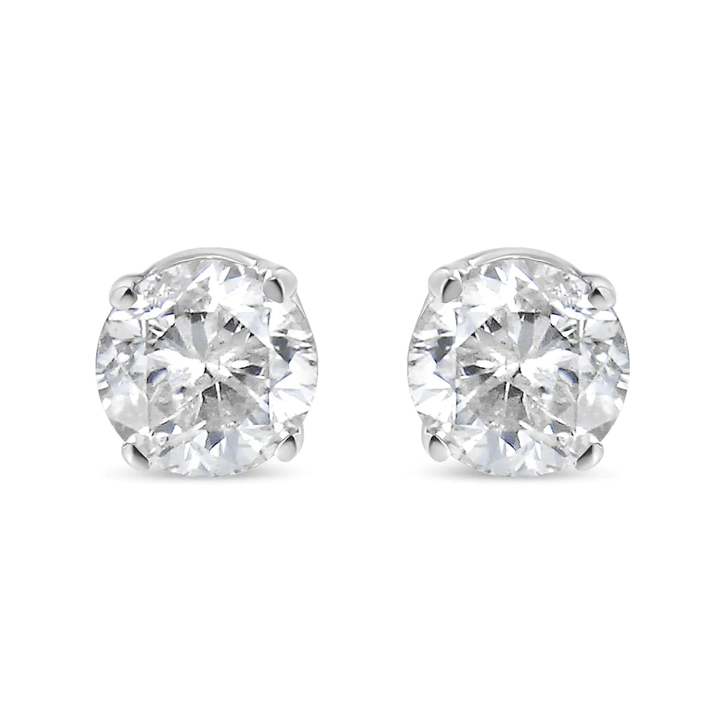 Style Loft Collection Brilliant-Cut 14K White Gold 5/8 Ctw Round Lab Grown Diamond Classic 4-Prong Push back Stud Earrings (F-G Color, VS1-VS2 Clarity)