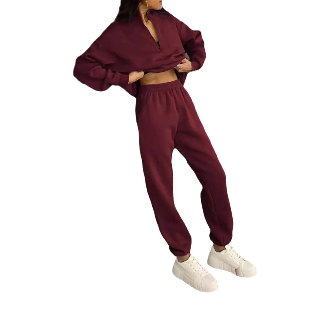 Style Loft Collection Lapel Zip Solid Leisure Suit