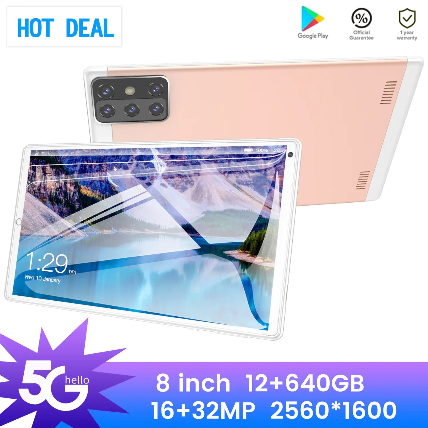 Style Loft Collection CyberStyle UltraSpeed 8-Inch HD 12 Core 5G Android HD Tablet