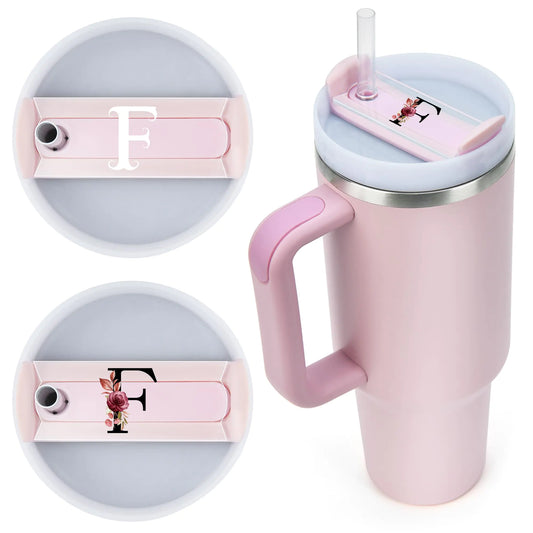 Style Loft Collection 2PCS Personalized Name Plate for Stanley Cup 40oz Accessories for Stanley Cup A-Z Initial Acrylic Name Tag Lid Topper for Stanley Cup ID Accessories - F