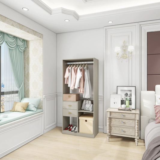 Style Loft Collection Stand Alone Closet Organizer with Drawers and Shelves