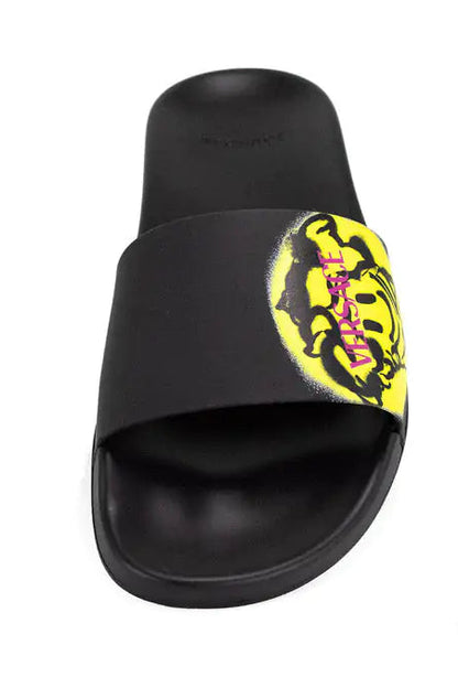 Style Loft Collection x Versace Gomma St. Medusa Smile Black Bright Yellow Pool Slides