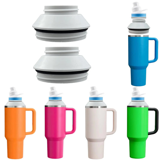 Style Loft Collection 2Pack-Tumbler Adapter for Stanley to Cirkul Adapter Fits 40 Oz Stanley Quencher H2.0 FlowState Tumblers BPA Free Plastic Food Grade Silicone Leak Proof(White)