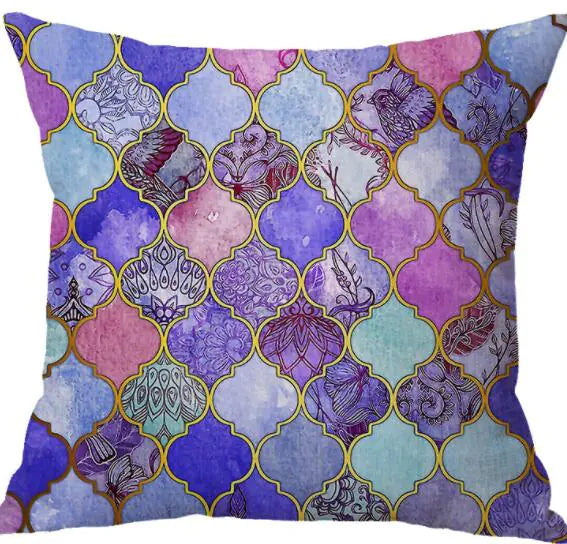 Style Loft Collection Cotton-Linen Abstract Geometric Cushion Cover
