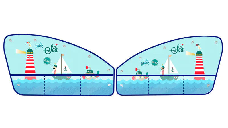 Style Loft Collection Car Sunshade with Storage Pocket and Suction Cups