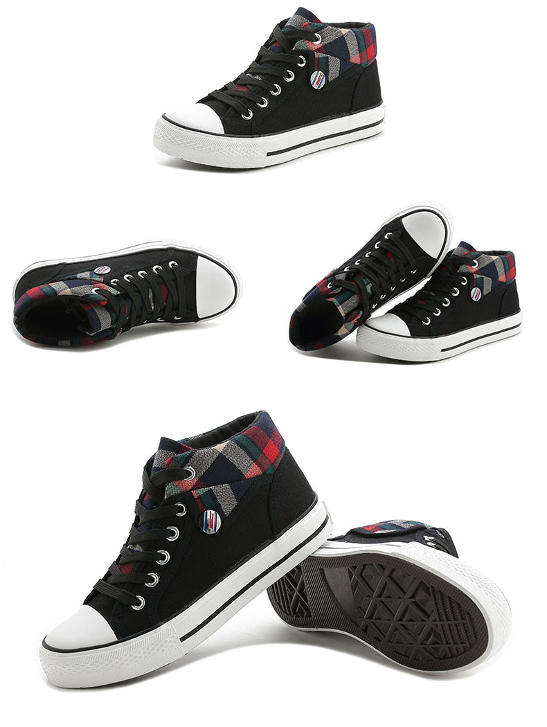 Style Loft Collection Plaid High-Top Canvas Steppers