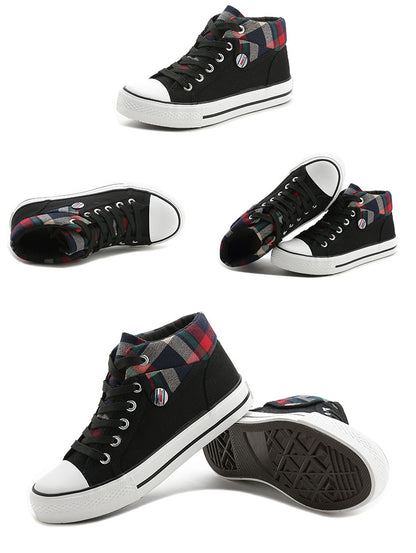 Style Loft Collection Plaid High-Top Canvas Steppers