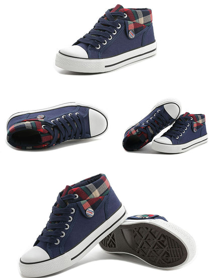 Style Loft Collection Plaid High-Top Canvas Steppers