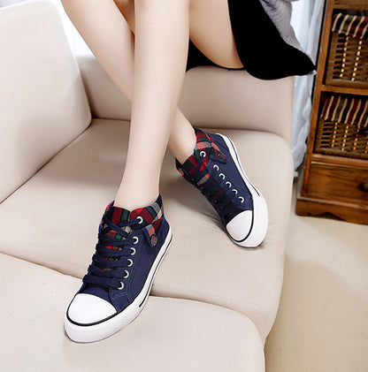 Style Loft Collection Plaid High-Top Canvas Steppers