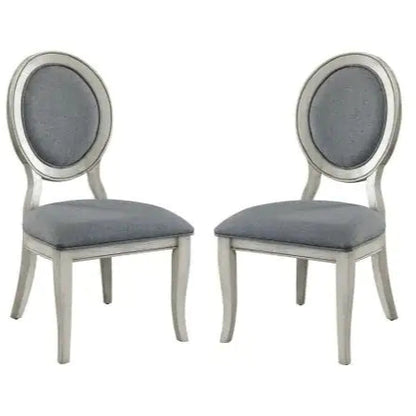 Style Loft Collection Antique White and Grey Side Chairs Set Of 2