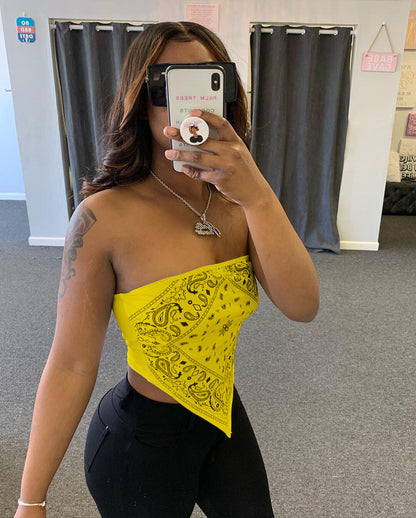 Style Loft Collection Shoulda Coulda Woulda Strapless Bandana Top